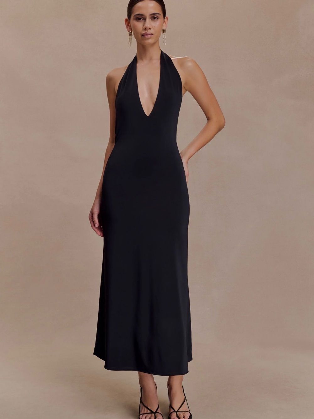 MESHKI US Genie Slinky Halter Midi Dress - Picture 3 of 8